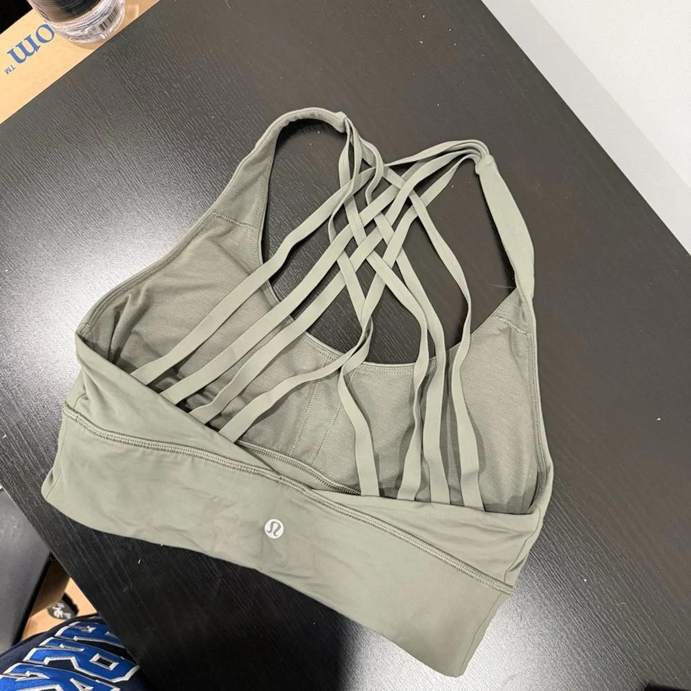 lululemon - size 8 - long line sports bra - sage green - Picture 2 of 2